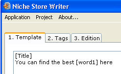 Niche Store Writer - Step 1: Template